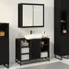 Image de vidaXL Étagère Murale avec étagère Chêne noir 65 x 20 x 60 cm