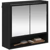 Image de vidaXL Armoire Miroir de Salle de Bain Chêne Noir 65 x 20 x 60 cm, Rangement de Salle de Bain, Cabinet Moderne rectangulaire, Miroir Durable, Meubles compacts pour Gagner de l'espace