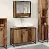 Image de vidaXL Cabinet de salle de bain avec porte Bois Ancien 90 x 33 x 60 cm