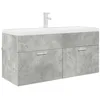 Image de vidaXL Armoire d'évier avec Stockage Gris béton Bois d'ingénierie, Rangement Moderne pour Salle de Bain, Meuble sous-Vasque rectangulaire, Meuble en Bois Tendance, Solutions d'organisation astucie