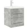 Image de vidaXL Armoire d'évier Gris béton 38,5 x 41 x 48 cm Bois d'ingénierie, Rangement de Salle de Bain Rustique, Meuble Vasque rectangulaire, tiroirs spacieux pour s'organiser Facilement