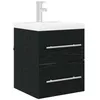Image de vidaXL Armoire d'évier Chêne Noir 38,5 x 41 x 48 cm Bois d'ingénierie, Rangement de Salle de Bain Rustique, Meuble Vasque rectangulaire, tiroirs spacieux pour s'organiser Facilement