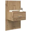 Image de vidaXL Cabinet de Chevet 2 pcs Chêne Artisanal 50 x 32,5 x 80cm, Table de Nuit Rustique, étagère Murale, Gain de Place, Rangement pour Chambre, Meuble d'appoint Pratique