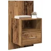 Image de vidaXL Cabinet de Chevet 2 pcs Bois Ancien 50 x 32.5 x 80cm, Meuble de Chevet Rustique, Table de Nuit Moderne, tiroir Gain de Place, Organisateur stylé pour Chambre