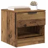 Image de vidaXL Armoire de lit avec tiroir 2 pcs Bois Ancien 40 x 39 x 40cm, Rangement Moderne, Table de Nuit Rustique, Table de Chevet compacte en Bois, Style et praticité