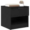 Image de vidaXL Armoire de lit avec tiroir 2 pcs Chêne Noir 40 x 39 x 40cm, Rangement Moderne, Table de Nuit Rustique, Table de Chevet compacte en Bois, Style et praticité