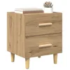 Image de vidaXL Armoire de lit 2 pcs Chêne Artisanal 40 x 35 x 47.5cm, Table de Nuit Rustique, Rangement en Bois, Table Moderne pour Le Chevet, Style Traditionnel avec tiroirs