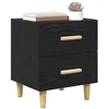 Image de vidaXL Armoire de lit avec tiroir 2 pcs Chêne Noir 40 x 35 x 47.5cm, Table de Nuit Rustique, Rangement en Bois, Table Moderne pour Le Chevet, Style Traditionnel avec tiroirs