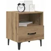 Image de vidaXL Cabinet de Chevet avec tiroir Chêne Artisanal 40 x 35 x 47,5 cm, Table de Nuit élégante, Style Vintage, Design Rustique, Rangement Compact et Pratique, déco Maison