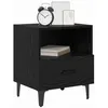 Image de vidaXL Cabinet de Chevet avec tiroir Chêne Noir 40 x 35 x 47.5 cm, Table de Nuit élégante, Style Vintage, Design Rustique, Rangement Compact et Pratique, déco Maison