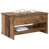 Image de vidaXL Table Basse Bois Ancien 80 x 50,5 x 41,5 cm Bois d'ingénierie, Table Basse Moderne, Accent Durable, Meuble intérieur, pièce maîtresse Minimaliste pour Boissons et déco