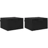 Image de vidaXL Cabinet de Chevet avec tiroir 2 pcs Chêne Noir 34 x 30 x 20 cm, Table de Chevet compacte, Meuble Rustique, Rangement Mural, Pratique pour Organiser la Chambre