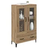 Image de vidaXL Haut Armoire avec tiroir Chêne Artisanal 70 x 31 x 115 cm, Salon, Buffet rectangulaire, Meuble Moderne avec Portes en Verre, Rangement spacieux avec tiroirs