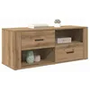Image de vidaXL Meuble TV Chêne Artisanal 100 x 35 x 40 cm Bois d'ingénierie, Meuble télé Rustique pour Salon, en Bois reconstitué, tiroirs, Rangement Pratique, unité en Bois, Divertissement à la Maison