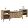 Image de vidaXL Meuble TV Chêne Artisanal 160 x 35 x 55 cm Bois d'ingénierie, Organisateur de Salon Tendance, Meuble TV Rustique avec Portes, Centre de Divertissement en Bois Solide