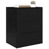 Image de vidaXL Cabinet de Chevet Chêne Noir 35 x 50 x 60 cm Bois d'ingénierie, Table de Nuit Tendance, Rangement Rustique, Meuble Pratique pour Chambre, Petit Cabinet avec tiroir en Bois