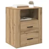 Image de vidaXL Cabinet de Chevet avec tiroir Chêne Artisanal 35 x 50 x 60 cm, Une Table de Nuit compacte, Rustique avec tiroirs, Un Rangement pour la Chambre, Pratique et stylée