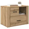 Image de vidaXL Cabinet de Chevet avec tiroir Chêne Artisanal 35 x 60 x 50 cm, Table de Chevet Chic, Rangement Rustique, Meuble en Bois, Design Moderne et Compact