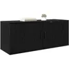Image de vidaXL Meuble TV Mural Chêne Noir 100 x 34,5 x 40 cm Bois d'ingénierie, Cabinet Mural Rustique, Meuble divertissant Robuste, Rangement rectangulaire, Organisateur de Salon, Solution média