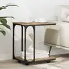 Image de vidaXL Table d'appoint avec étagère Chêne artisanal 50 x 35 x 55,5 cm