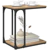 Image de vidaXL Table d'appoint avec étagère Chêne Artisanal 50 x 35 x 52 cm, Table d'appoint C Moderne, Cadre en Acier, Design Fonctionnel, Meuble d'accent Chic pour Salon