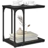 Image de vidaXL Table d'appoint Chêne Noir 50 x 35 x 52 cm Bois d'ingénierie, Table d'appoint C Moderne, Cadre en Acier, Design Fonctionnel, Meuble d'accent Chic pour Salon