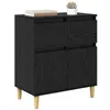 Image de vidaXL Buffet avec tiroir Chêne Noir 60 x 35 x 70 cm Bois d'ingénierie, Buffet Moderne, rectangulaire et élégant, Meuble de Rangement Fonctionnel avec tiroirs, Parfait pour Le Salon