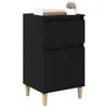 Image de vidaXL Cabinet de Chevet avec tiroir 2 pcs Chêne Noir 40 x 35 x 70 cm, Table de Chevet Rustique, Meuble en Bois avec tiroir, Rangement Pratique, organisez Vos Essentiels