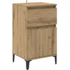 Image de vidaXL Cabinet de Chevet avec tiroir Chêne Artisanal 40 x 35 x 70 cm, Table de Chevet élégante, Rangement Rustique, Meuble Moderne pour la déco de cabane