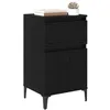 Image de vidaXL Cabinet de Chevet Chêne Noir 40 x 35 x 70 cm Bois d'ingénierie, Table de Chevet élégante, Rangement Rustique, Meuble Moderne pour la déco de cabane