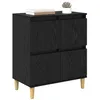 Image de vidaXL Buffet Chêne Noir 60 x 35 x 70 cm Bois d'ingénierie, Buffet Rustique, Meuble en Bois rectangulaire, Espace de Rangement pour Essentiels de Repas, Chic Organisateur