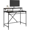 Image de vidaXL Bureau Chêne Noir 100 x 50 x 90 cm Bois d'ingénierie, Bureau stylé, rectangulaire Industriel, Pratique pour Ordinateur, Design Compact pour Un Espace de Travail