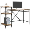 Image de vidaXL Bureau Bois Ancien 135 x 50 x 90 cm Bois d'ingénierie, Bureau Moderne, Espace de Travail rectangulaire, Cadre en métal, Rangement généreux, Finition Mate, Table à écrire