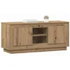 Image de vidaXL Meuble TV Chêne Artisanal 102 x 35 x 45 cm Bois d'ingénierie, Meuble Vintage pour Salon, Solide Armoire Bois, Espace généreux, Centre média Pratique, étagère compacte