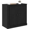 Image de vidaXL Buffet Chêne Noir 70 x 35,5 x 67,5 cm Bois d'ingénierie, Meuble de Rangement Rustique, Buffet Solide, Solution spacieuse pour l'entrée, Console en Bois, Organisateur Vertical pour la déco
