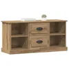 Image de vidaXL Meuble TV Chêne Artisanal 99,5 x 35,5 x 48 cm Bois d'ingénierie, Salon Rustique, Console Écran Élégante, Armoire de Rangement Pratique, Tiroirs Robust, Design Moderne Brillant