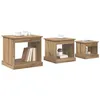 Image de vidaXL Table Basse 3 pcs Chêne Artisanal Bois d'ingénierie, Ensemble de Tables gigognes, café Rustique, Meubles Polyvalents pour Le Salon, déco Solide et Gain de Place