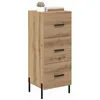 Image de vidaXL Buffet chêne Artisanal 34 x 34,5 x 90 cm Bois d'ingénierie, Meuble de Salon, Buffet rectangulaire Moderne, unité de Rangement, Organisateur, Design épuré