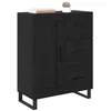 Image de vidaXL Buffet Chêne Noir 69,5 x 34 x 90 cm Bois d'ingénierie et Fer, Buffet rectangulaire Moderne, Solution de Rangement stylée, tiroirs spacieux, Durable, intérieur, Porte à charnières