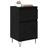 Image de vidaXL Buffet avec tiroir Chêne noir 35 x 40 x 70 cm Bois d'ingénierie, Buffet élégant, meuble d'appoint minimaliste pour le salon, armoire rectangulaire avec grands compartiments