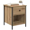 Image de vidaXL Cabinet de chevet avec tiroir Chêne artisanal 40 x 42 x 50 cm, Rangement de chambre, table de nuit rustique, pratique, idéal pour vos petites affaires personnelles