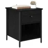 Image de vidaXL Cabinet de chevet avec tiroir 2 pcs Chêne noir 40 x 42 x 50 cm, Rangement de chambre, table de nuit rustique, pratique, idéal pour vos petites affaires personnelles