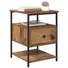 Image de vidaXL Cabinet de chevet Bois ancien 40 x 42 x 56 cm Bois d'ingénierie, Table de nuit compacte et rustique, rangement élégant pour votre chambre, meuble chic pour petits espaces