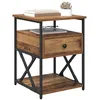 Image de vidaXL Cabinet de chevet avec tiroir 2 pcs Bois ancien 40 x 42 x 55 cm, Table de nuit rustique, tiroir compact, rangement pour chambre, meuble en bois, déco moderne