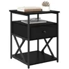 Image de vidaXL Cabinet de chevet avec tiroir 2 pcs Chêne noir 40 x 42 x 55 cm, Table de nuit rustique, tiroir compact, rangement pour chambre, meuble en bois, déco moderne