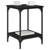 Image de vidaXL Table Basse Chêne Noir 40 x 40 x 55 cm Bois d'ingénierie, Table à Boissons stylée, café Industriel, Rangement Pratique, Meuble Moderne pour Salon