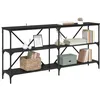 Image de vidaXL Table console Chêne noir 160 x 30 x 75 cm Bois d'ingénierie, Table console spacieuse, meuble moderne pour couloir, pièce d'accent fonctionnelle, design épuré pour salon