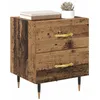Image de vidaXL Cabinet de Chevet avec tiroir Bois Ancien 40 x 35 x 47,5 cm, Table de Nuit Rustique, Armoire en Bois, Petite Table de Rangement pour la Chambre, Bois d'ingénierie