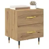 Image de vidaXL Cabinet de Chevet 2 pcs Chêne Artisanal 40 x 35 x 47,5 cm, Table de Nuit Rustique, Armoire en Bois, Petite Table de Rangement pour la Chambre, Bois d'ingénierie