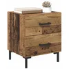 Image de vidaXL Cabinet de Chevet avec tiroir Bois Ancien 40 x 35 x 47,5 cm, Table de Chevet Rustique, Rangement Malin, mobilier en Bois, pour Une Chambre stylée, Pratique et Fonctionnelle